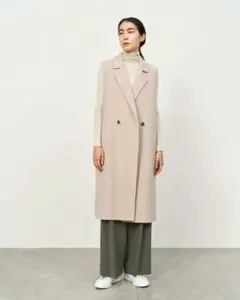 SOEJU ウールリバーロングジレ ベージュ ウールリバーロングジレ - SOÉJU online store｜上質な大人の女性の