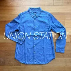 【UNION STATION】デニム ダンガリーシャツ ライトブルー 長袖 S