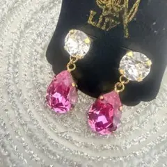 スワロフスキー使用ハンドメイドピアス　チタンポスト