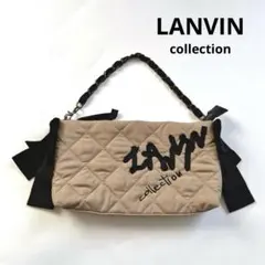 【美品】ランバンコレクション 布キルティング ミニバッグ 長財布ポーチ リボンのサムネイル
