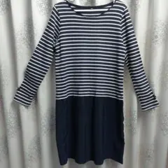 レディース　チュニックワンピース　ストライプ柄　ボーダー　Lサイズ