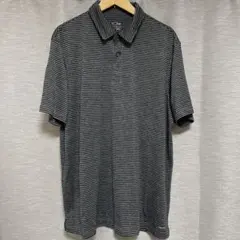 US古着 Champion DUODRY XL ボーダー ポロ 黒 グレー