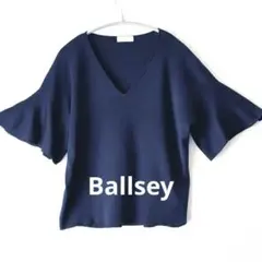 【Ballsey】半袖ニット　サマーニット　　ネイビー　半袖　ボールジィのサムネイル