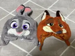 ズートピア ニック&ジュディ ファンキャップ　ディズニーランド　ペア　被り物