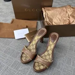 美品 GUCCI グッチ サンダル ヒール GG キャンバス 24 ミュール | Mercari