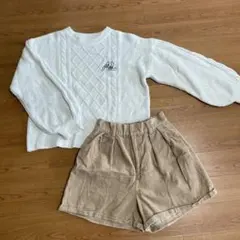 ALGY ホワイト ケーブルニットセーター S WEGOショートパンツ