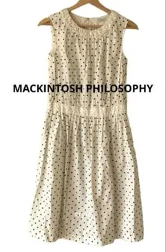 美品　マッキントッシュフィロソフィー　ワンピース水玉　ドット　コットン　膝丈のサムネイル