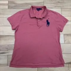 Ralph Lauren 半袖 ポロシャツ ピンク ネイビー ビックポニーy2k