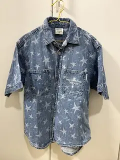 【STUDIO SEVEN】140 デニムシャツ 星柄 半袖 羽織り キッズ