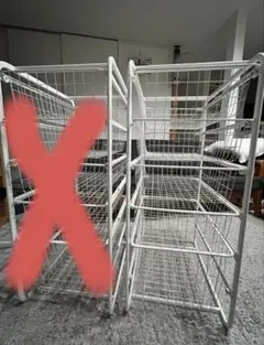 ★直接引き取り限定★ 2セット　IKEA ALGOT スチールラック　メッシュバスケット　セット IKEA イケア ALGOT メッシュバスケット 4段 引き出し ホワイト - メルカリ