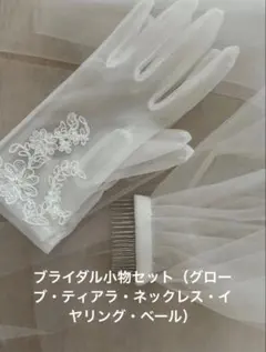 ブライダル小物セット（グローブ・ティアラ・ネックレス・イヤリング・ベール）