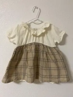 フリル付きチェック柄ベビー服