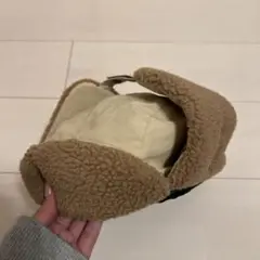 ボアフライトキャップ ベージュと黒