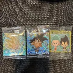 ドラゴンボールウエハース 三枚セット ベジータ　悟空　ブルマ