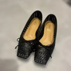 CHEMBUR SQ FLAT STUDS BALLET ブラック - メルカリ