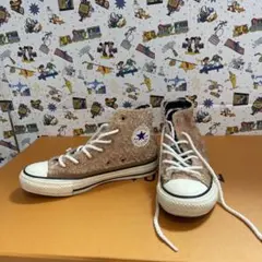 ダッフィー コンバースハイカットスニーカー ベージュ23.5