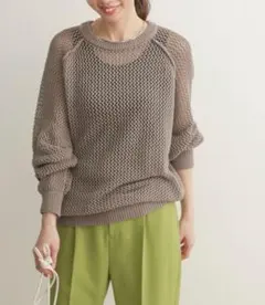 URBAN RESEARCH DOORS メッシュラグランスリーブKNIT