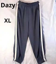 Dazy デイジー グレー ワイドジョガーパンツ サイドストライプ XL
