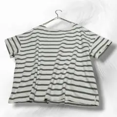 良品計画 ストライプ 半袖Tシャツ 白とグレー