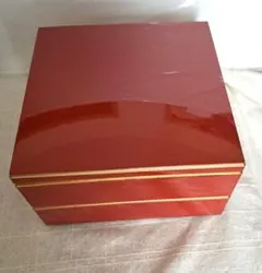重箱　二段　朱色