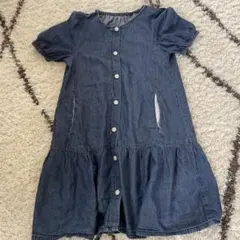 値下げします　GU キッズ　ワンピース　デニム色