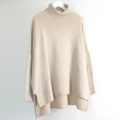 IENA ウールカシミヤ ワイドタートルネックプルオーバー ベージュ イエナ