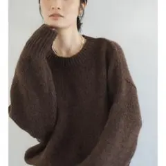 Ungrid カラーモヘヤ混ルーズニット ブラウン　タグ付き