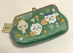 ちいかわ刺繍がま口ポーチ(緑)