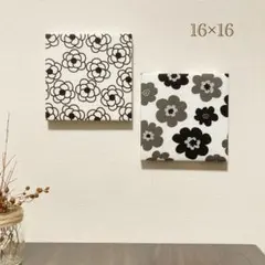 No.3580ファブリックパネル　16スクエア2枚組 flower花フラワー