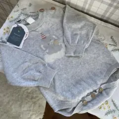 ゾウニット　ロンパース　70