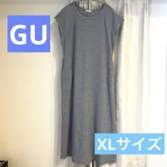 GU ワッフル　フレンチ　スリーブ　ワンピース　ロングワンピース