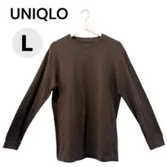 【訳あり】UNIQLO U ヒートテック 長袖Tシャツ ダークグレー Lサイズ