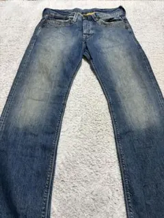 ぺぺジーンズロンドン　ライトブルー ストレートデニムパンツ フリンジ仕上げのサムネイル