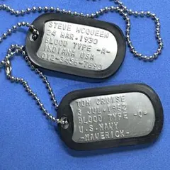 米軍タイプのドッグタグ作成します。オーダーメイド オリジナル　2枚フルセット