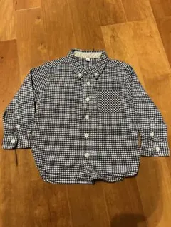 無印良品　チェック柄長袖シャツ 100cm