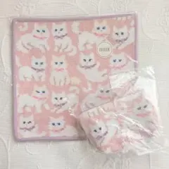 Loverary by FEILER モフモフネコチャン ハンカチ＋Sポーチ