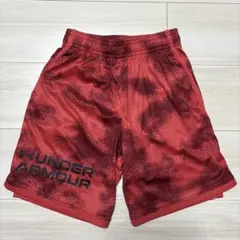 未使用　アンダーアーマー　ハーフパンツ　YMD 140 赤 レッド