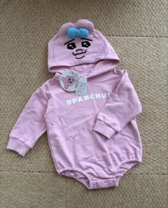 おぱんちゅうさぎ　フード付き　ロンパース　70-80 しまむら　ピンク　新品