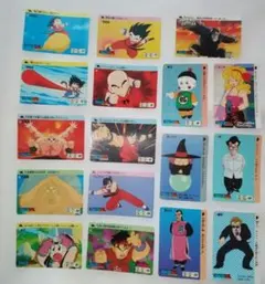 ∞ドラゴンボール カードダス、17枚。1988年製 バンダイ