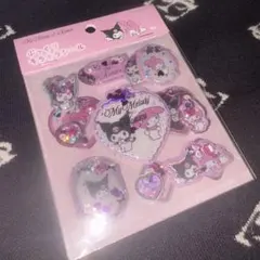 マイメロ　クロミ　ぷっくりキラキラさシール