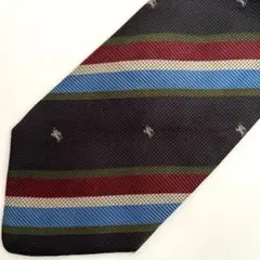 【美品】バーバリーズ ネクタイ ストライプ マルチカラー ロゴ 高級