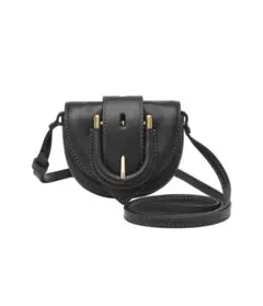 FOSSIL レザー ショルダーバッグ ブラックのサムネイル