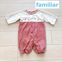 ファミリア ツーウェイオール ロンパース 50 60 チェック柄