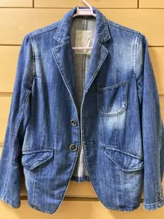 cepoセポ Gジャン 開襟 デニムジャケット インディゴブルー 前合わせメンズ