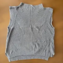 a.v.v standard グレー ニットベスト タートルネック セーター S