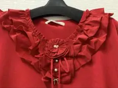 スーパービューティー♡ 秋冬襟ぐりフリルデザインニットワンピース