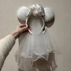 海外ディズニー ウェディング 花嫁 ミニーカチューシャ