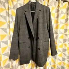 グレー チェック柄 テーラードジャケット