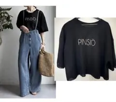 新品　下げ札あり　CLOCHE シアーPINSIOロゴニット　ブラックのサムネイル