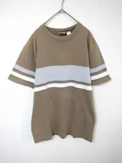 エルエルビーン　L.L.Bean　Tシャツ　メンズL　茶色系　横ライン　綿
